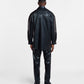 MARTIN BLACK REGENERATED LEATHER OVERSHIRT WITH OVERSIZED FIT