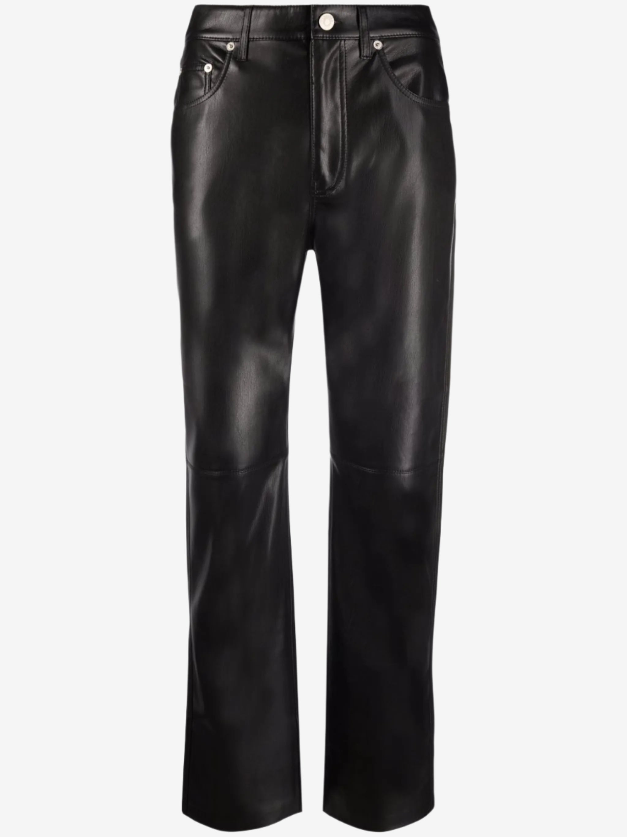 Black leather pants on a white background