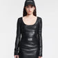 Sosha Ruched Okobor™ Alt-Leather Mini Dress