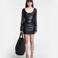 Sosha Ruched Okobor™ Alt-Leather Mini Dress