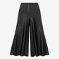 Black wide-leg pants on a light gray background