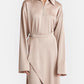 Colter Draped Slip Satin Midi Dress