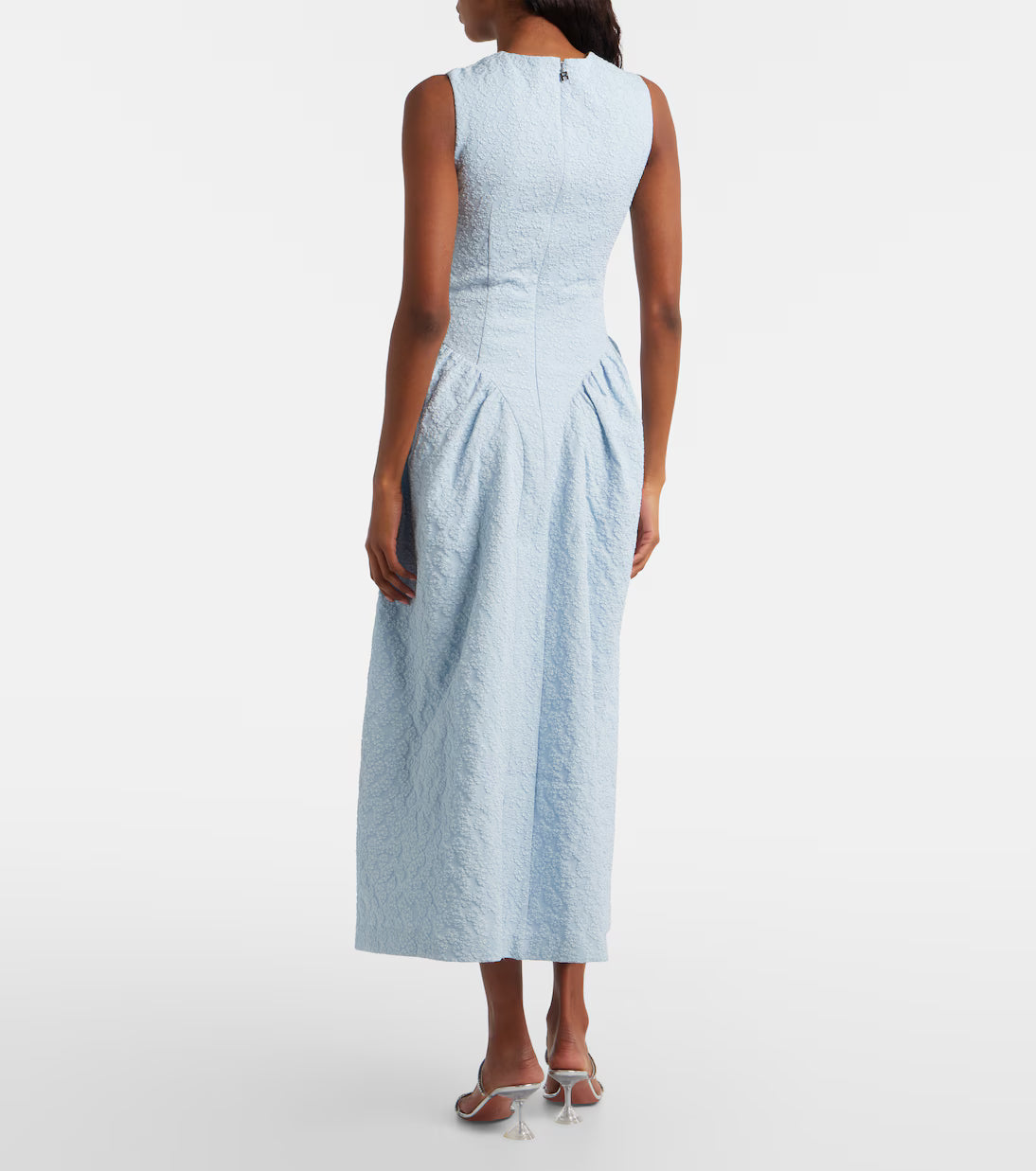 Jacquard Midi Dress Light Blue