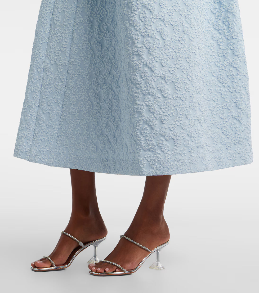 Jacquard Midi Dress Light Blue