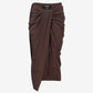 Brown asymmetric pareo skirt