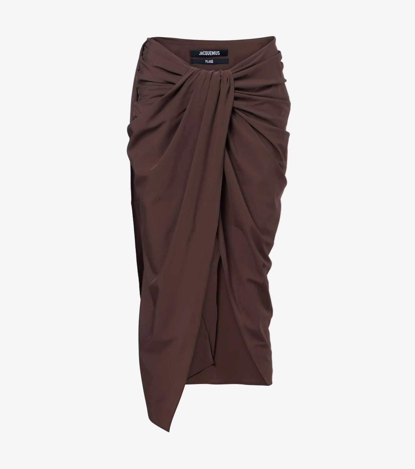 Brown asymmetric pareo skirt