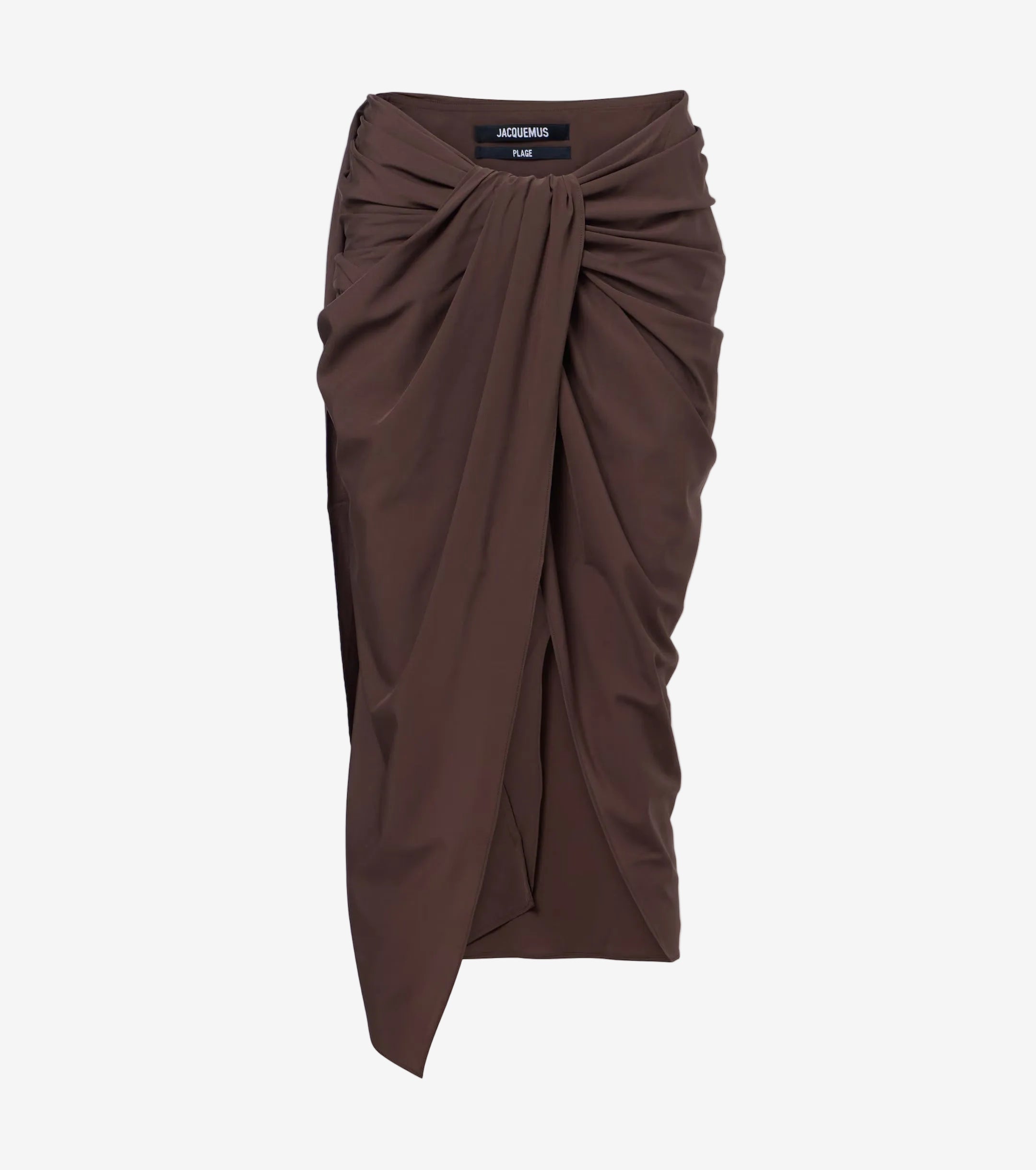 Brown asymmetric pareo skirt