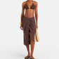 Brown asymmetric pareo skirt