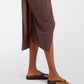 Brown asymmetric pareo skirt