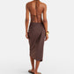 Brown asymmetric pareo skirt