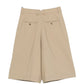 Low Waist Wide Bermuda Shorts With Two Pleats