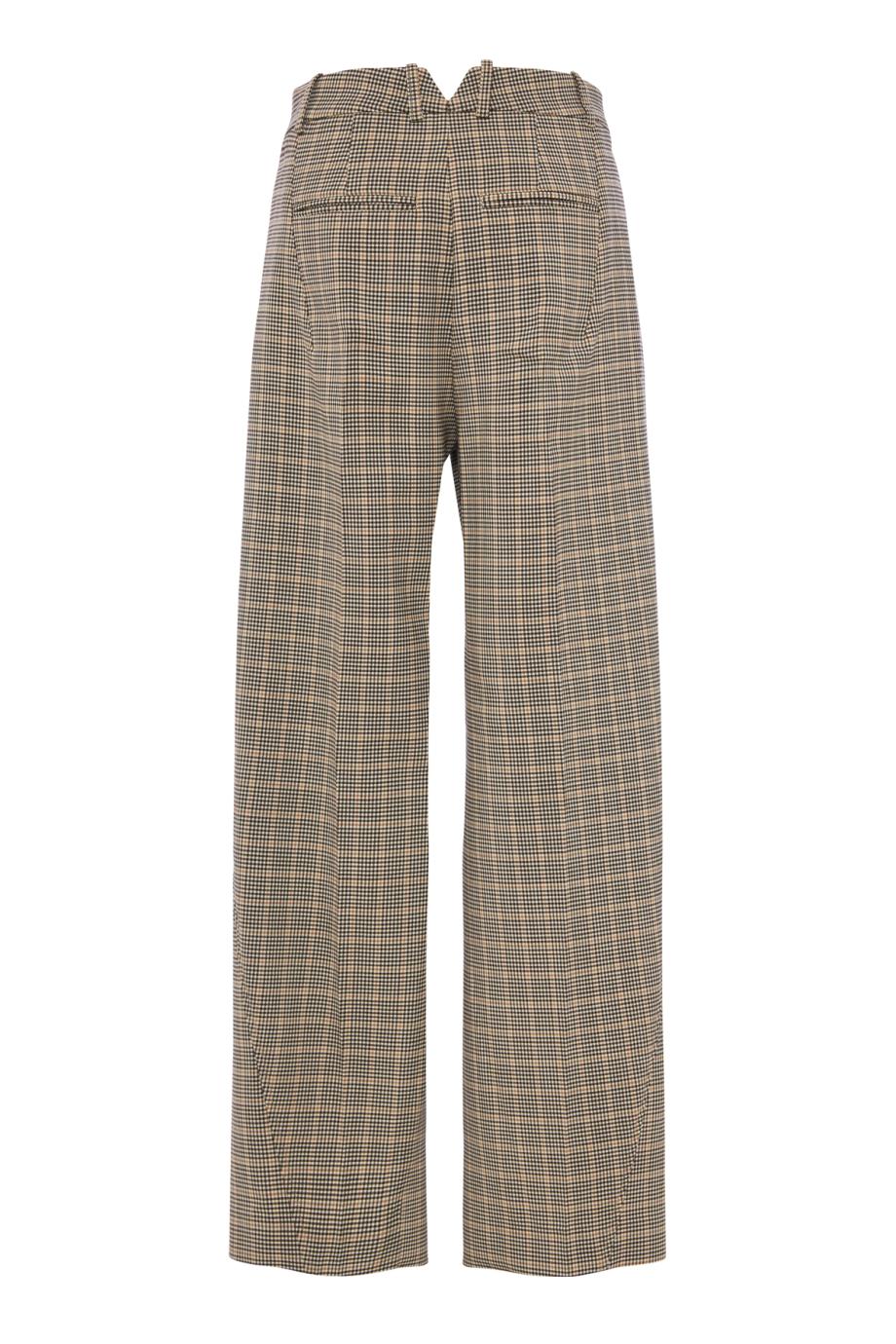 RABANNE Prince of Wales double-pleated checked wool-blend pants