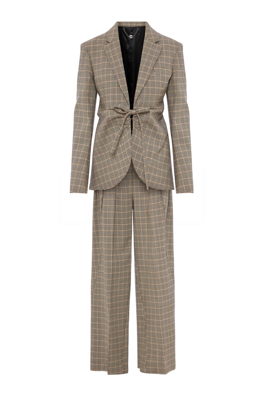 RABANNE Prince of Wales double-pleated checked wool-blend pants