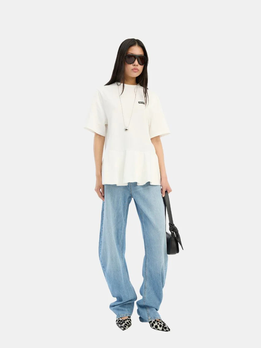 Peplum T-shirt Bright White