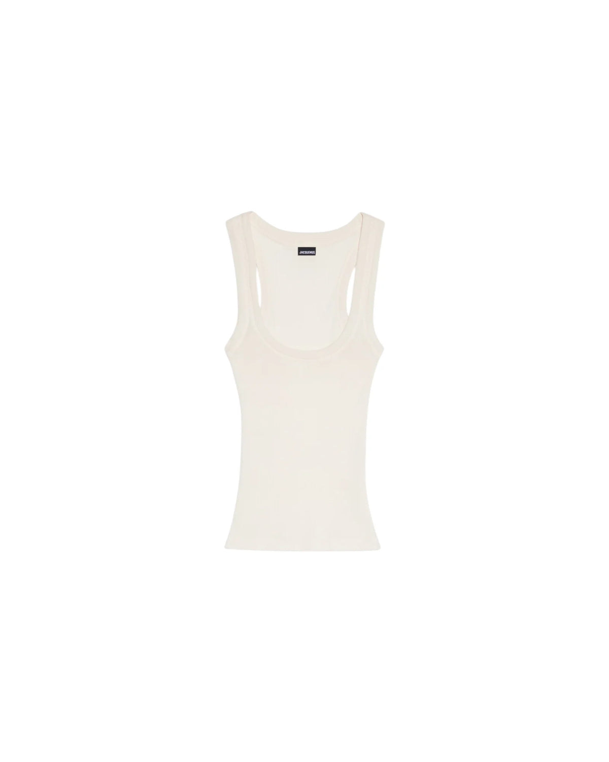 white Crafted from soft ribbed cotton jersey, this fitted tank top is defined by a second skin silhouette and a minimalist design, finished with the signature grosgrain logo detail at the back.

100% ribbed cotton jersey construction

Fitted, second skin silhouette

Square neckline

Ribbed neckline and armholes

Embroidered grosgrain logo at the back