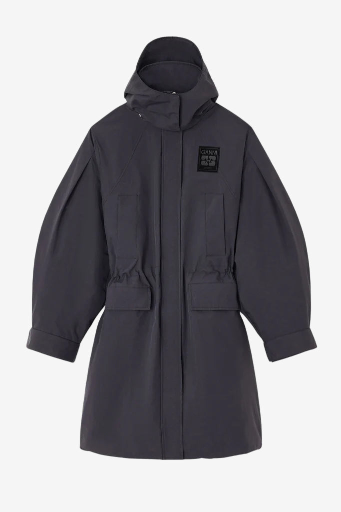 Ripstop Tri-Layer Parka Coat Black
