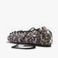 Lace-Up Ballerinas in Leopard Printed Denim