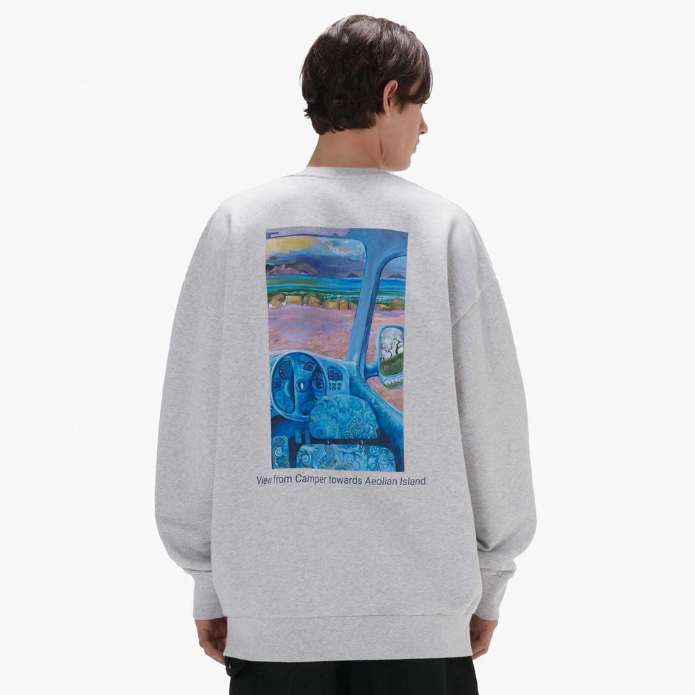 JW0209 PG1386   ANCHOR EMBROIDERY BACK PRINT SWEATSHIRT