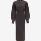 Dark gray dress with long sleeves on a white background