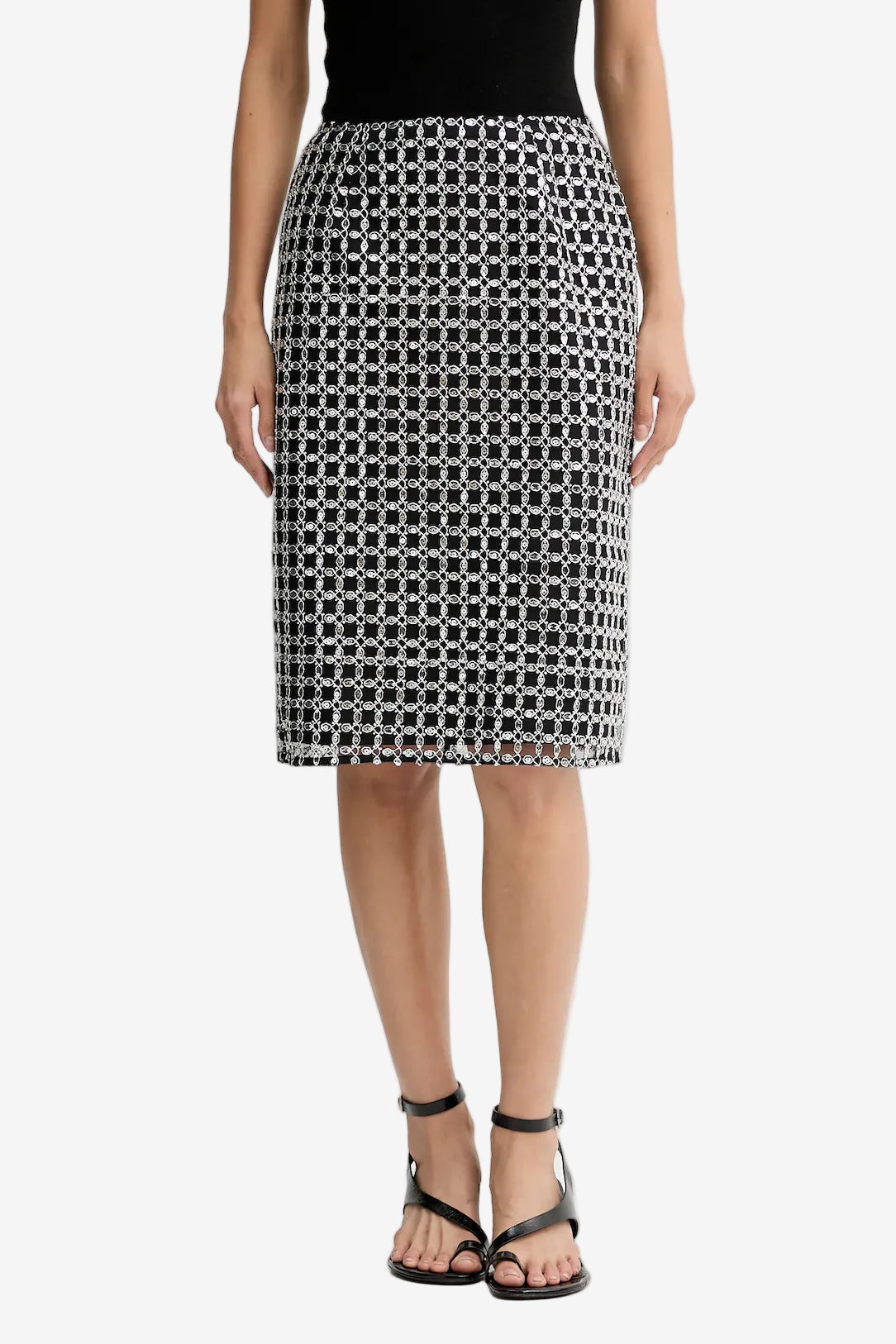 Beaded Long Mini Skirt