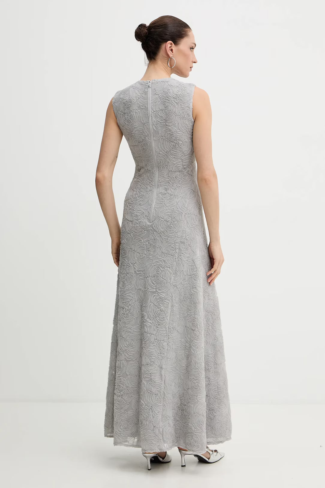 Mesh Maxi Dress Grey Violet