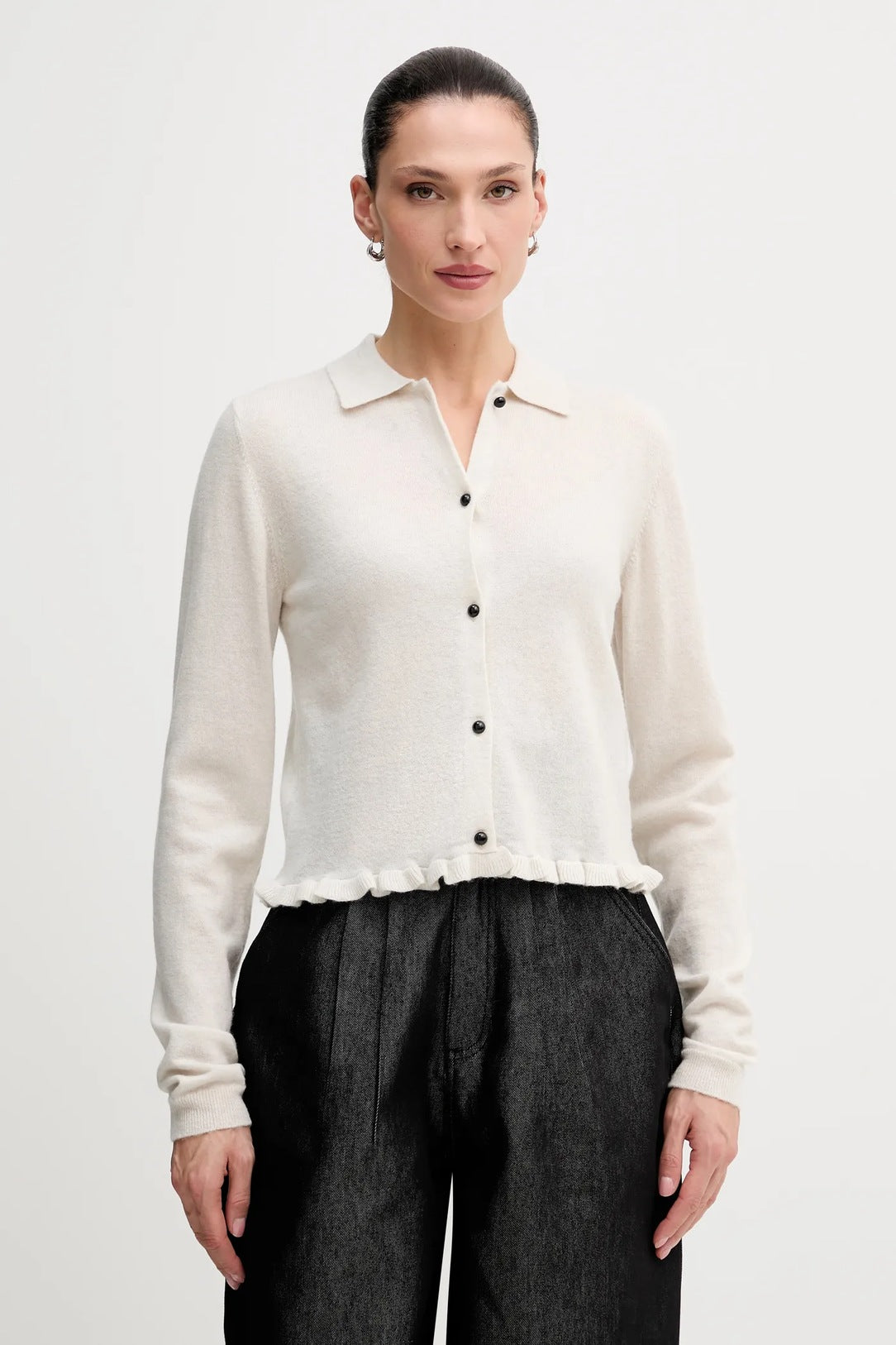 Knitted polo cardigan