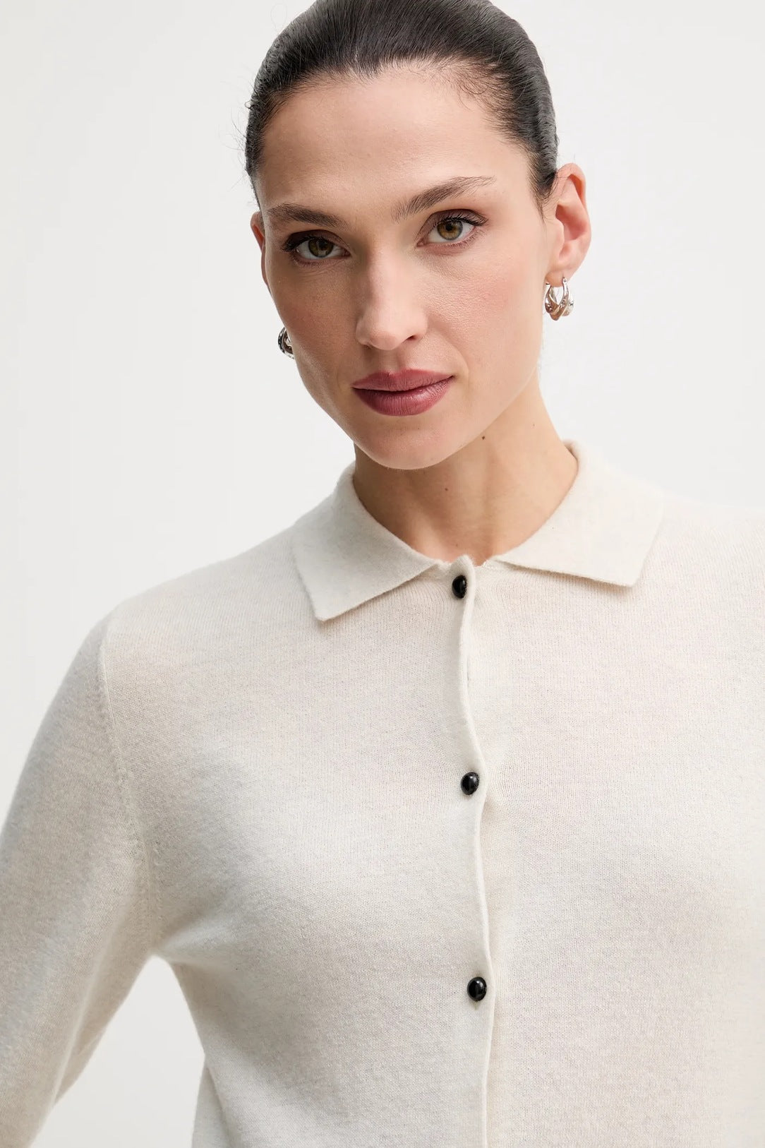 Knitted polo cardigan