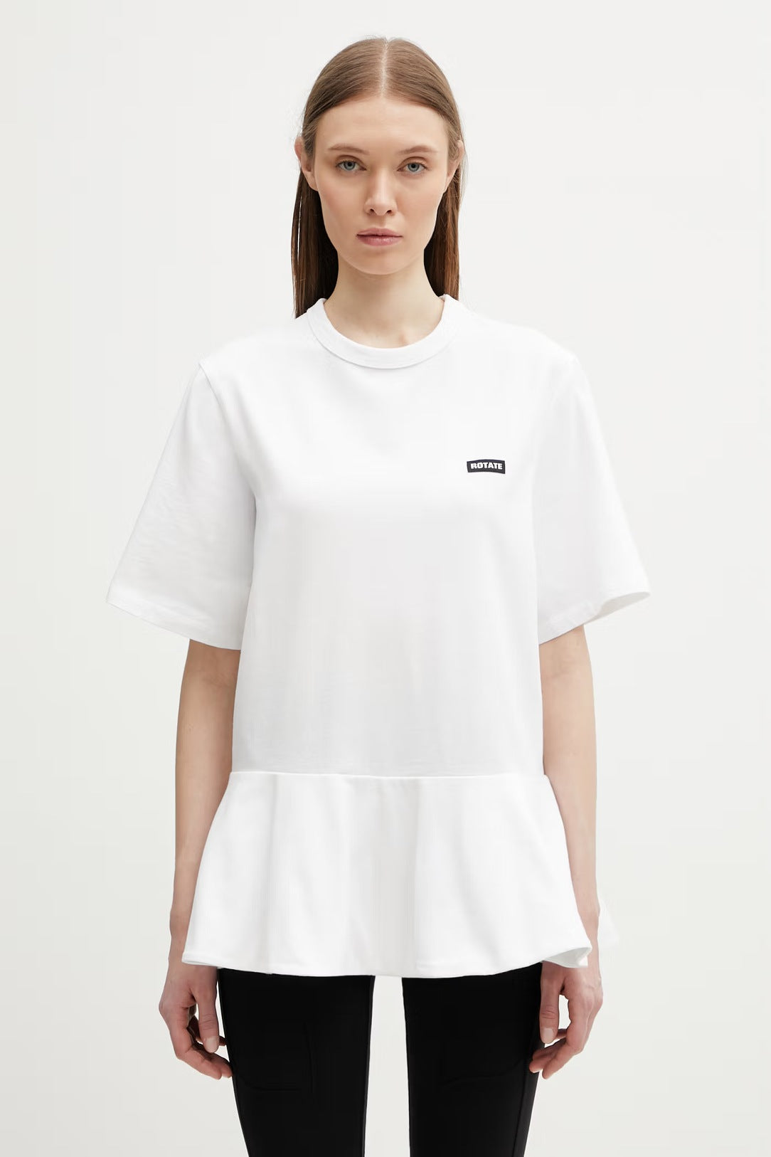 Peplum T-shirt Bright White