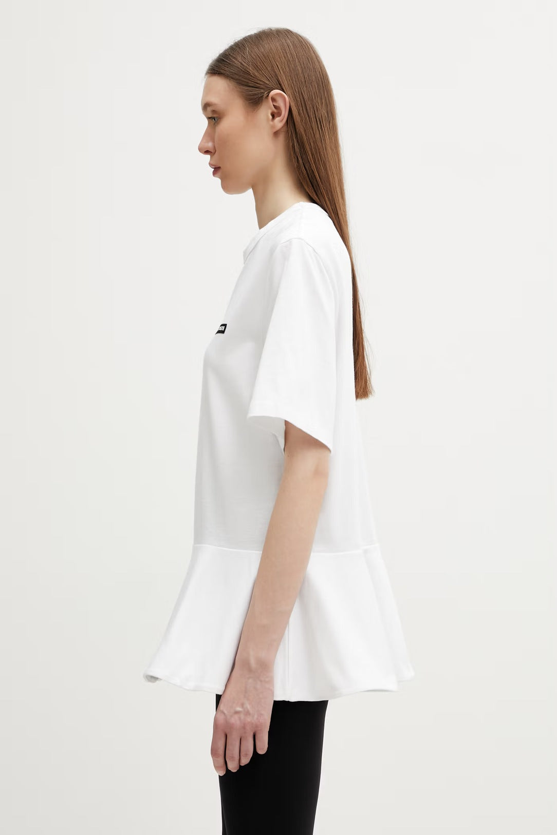 Peplum T-shirt Bright White