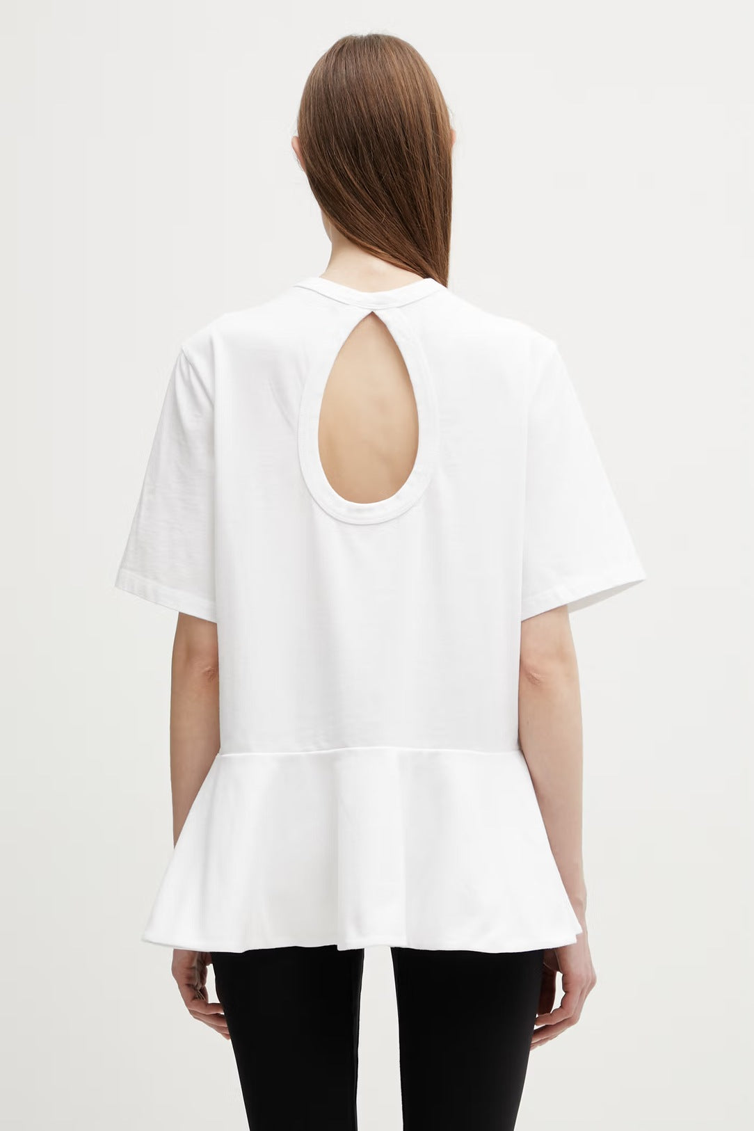Peplum T-shirt Bright White