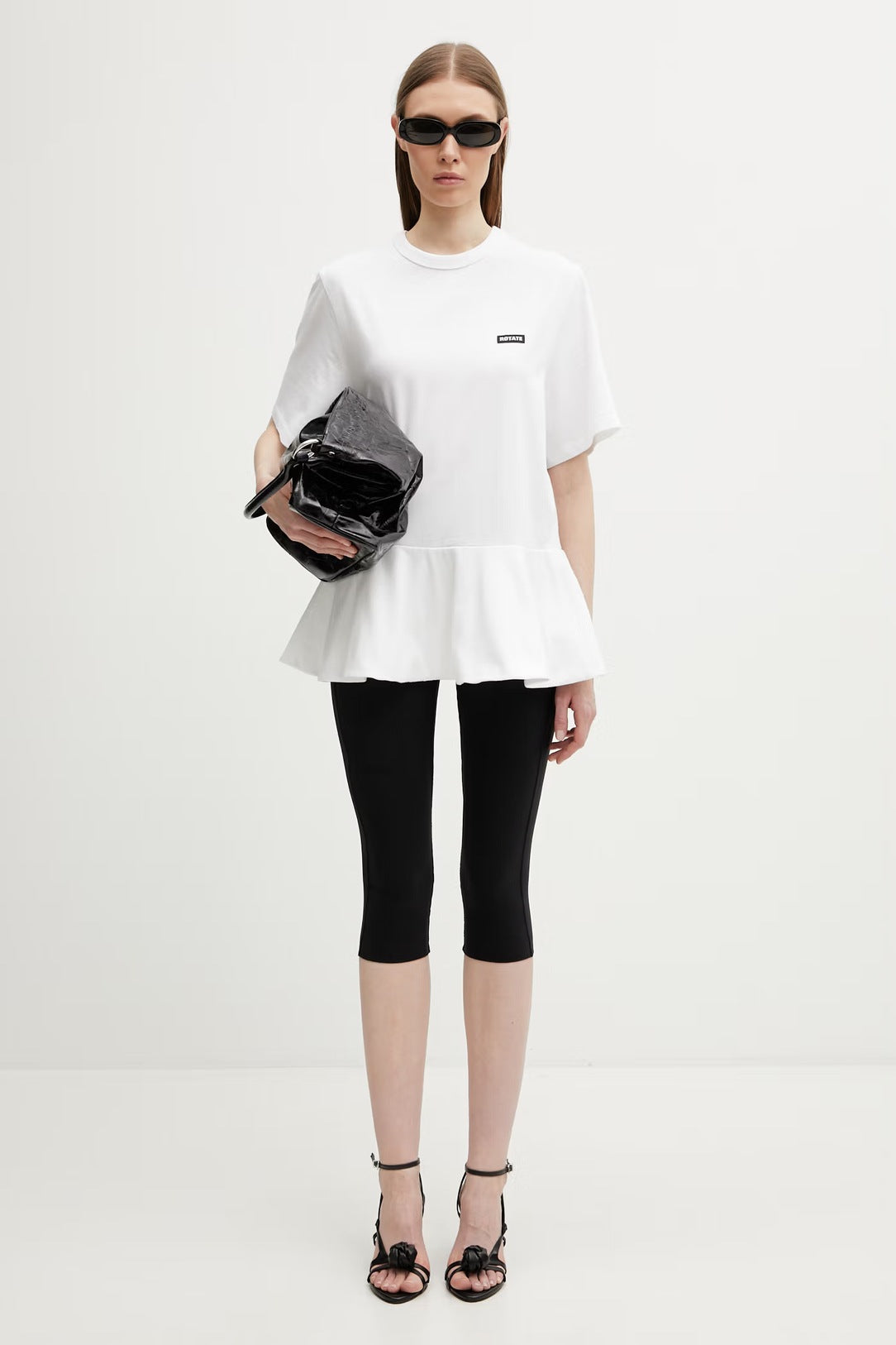 Peplum T-shirt Bright White