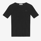 Ganni soft cotton rib T-shirt