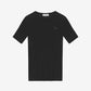 Black t-shirt on a white background