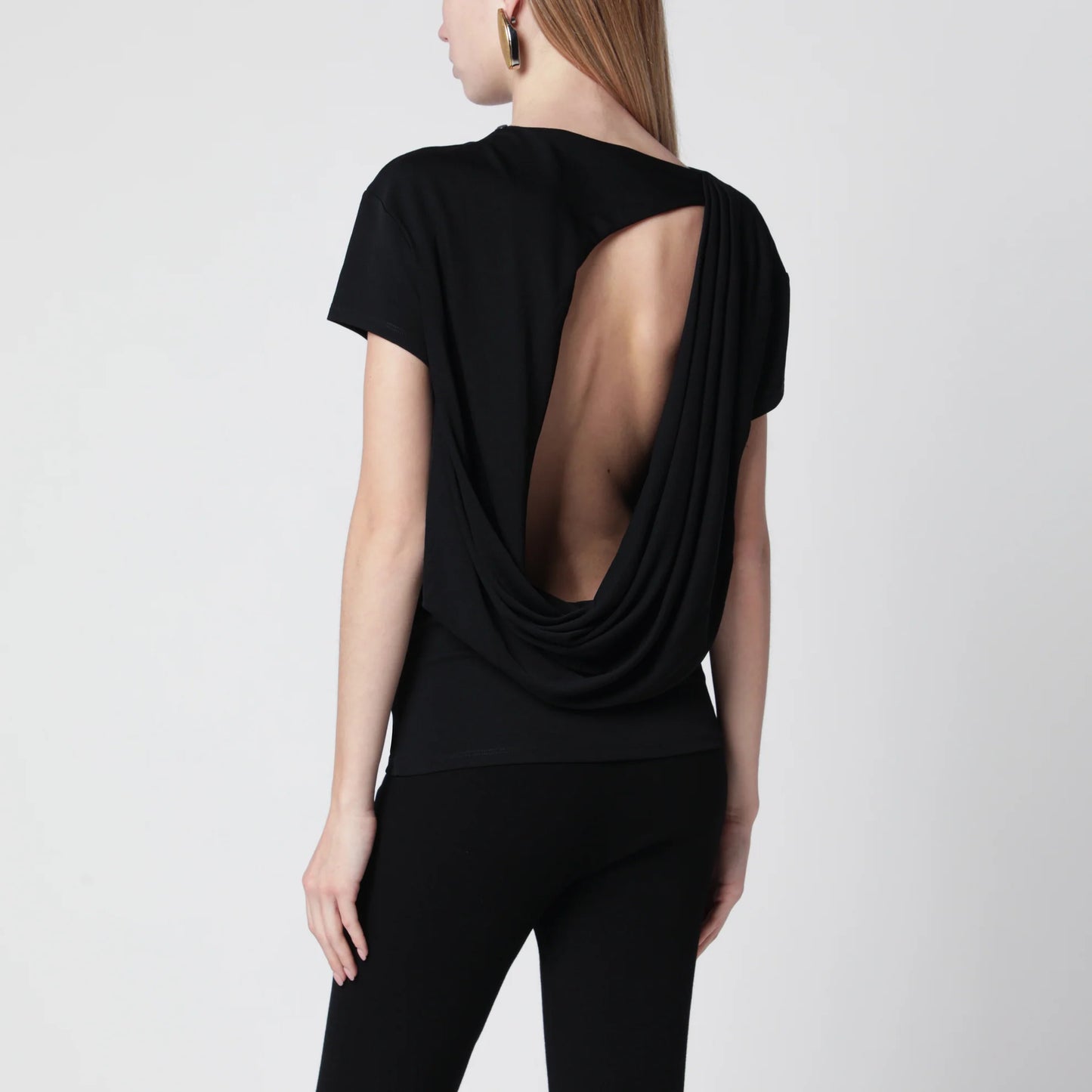 Jacquemus Le Haut Mistral draped-back T-shirt