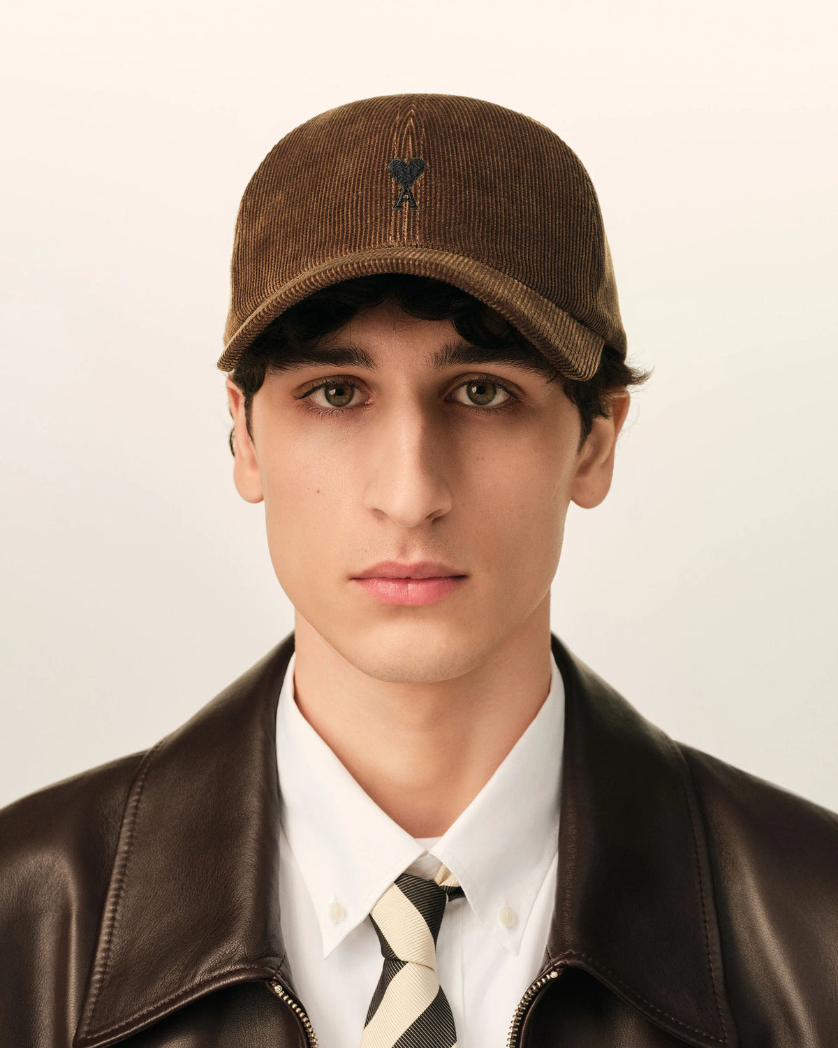 Black Ami De Coeur Embroidery Cap Brown