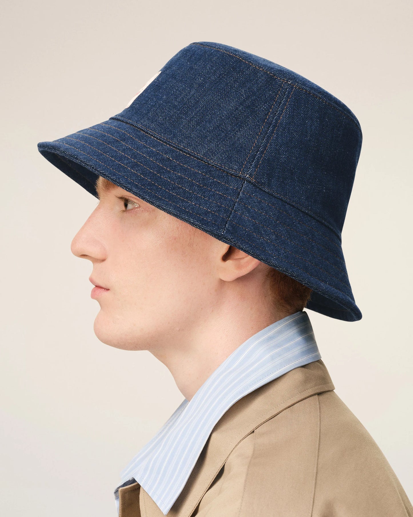 Denim Cotton Ami Paris Heritage Patch Hat