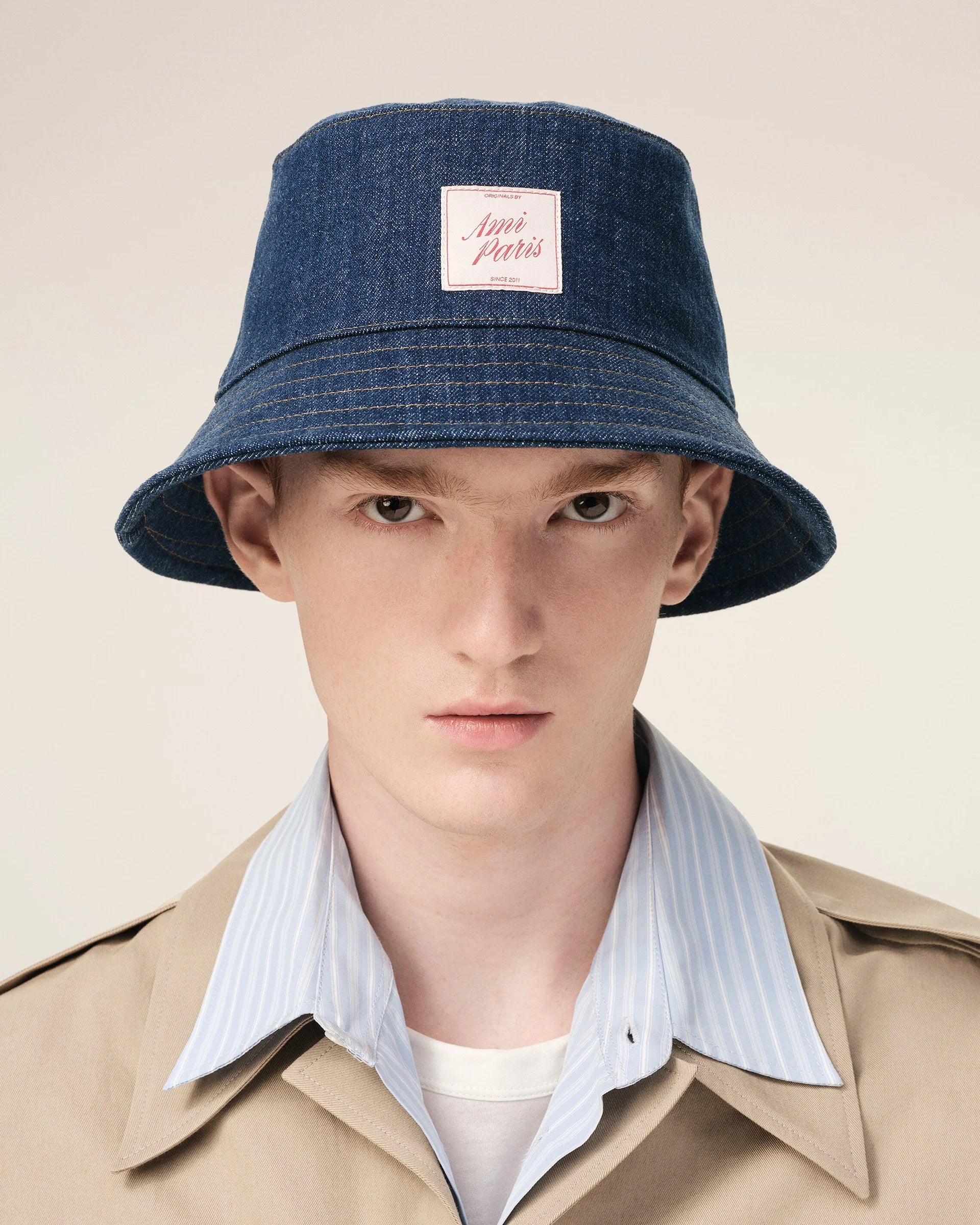Denim Cotton Ami Paris Heritage Patch Hat