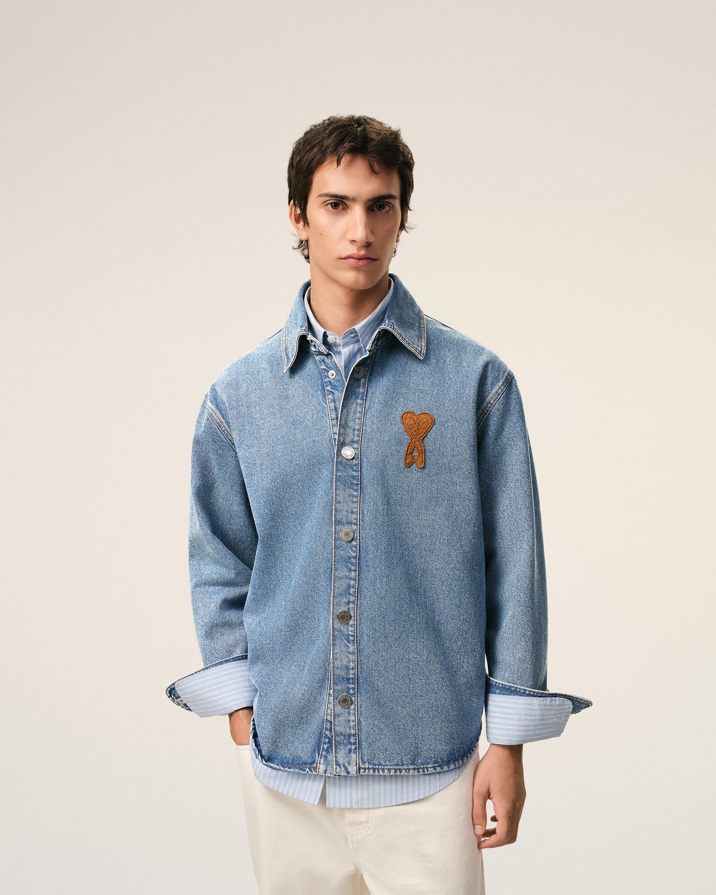 Overshirt With Knitted Ami De Coeur