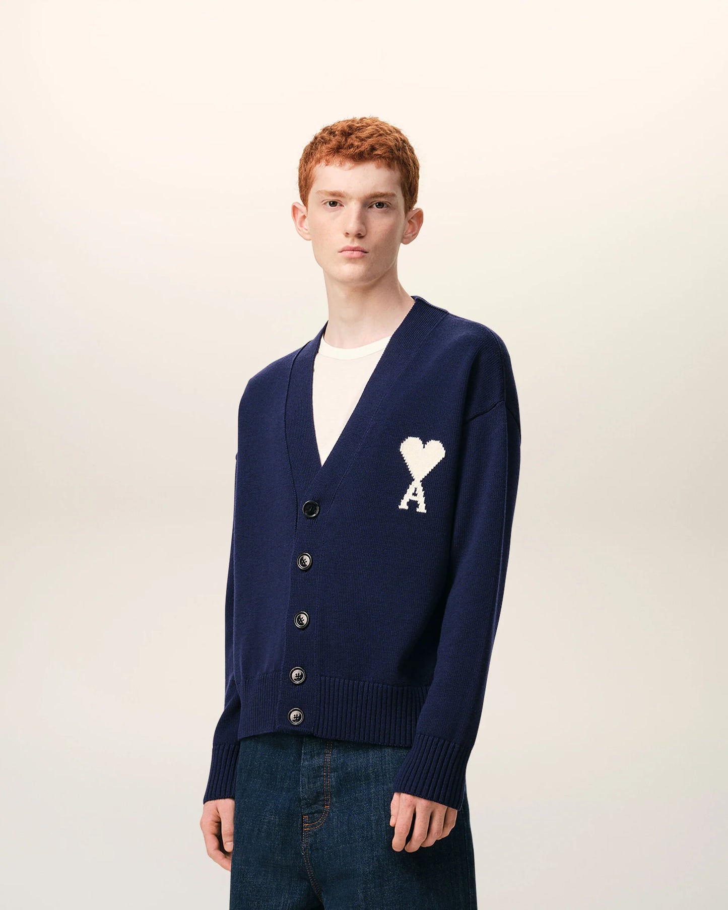 Cardigan With White Ami De Coeur