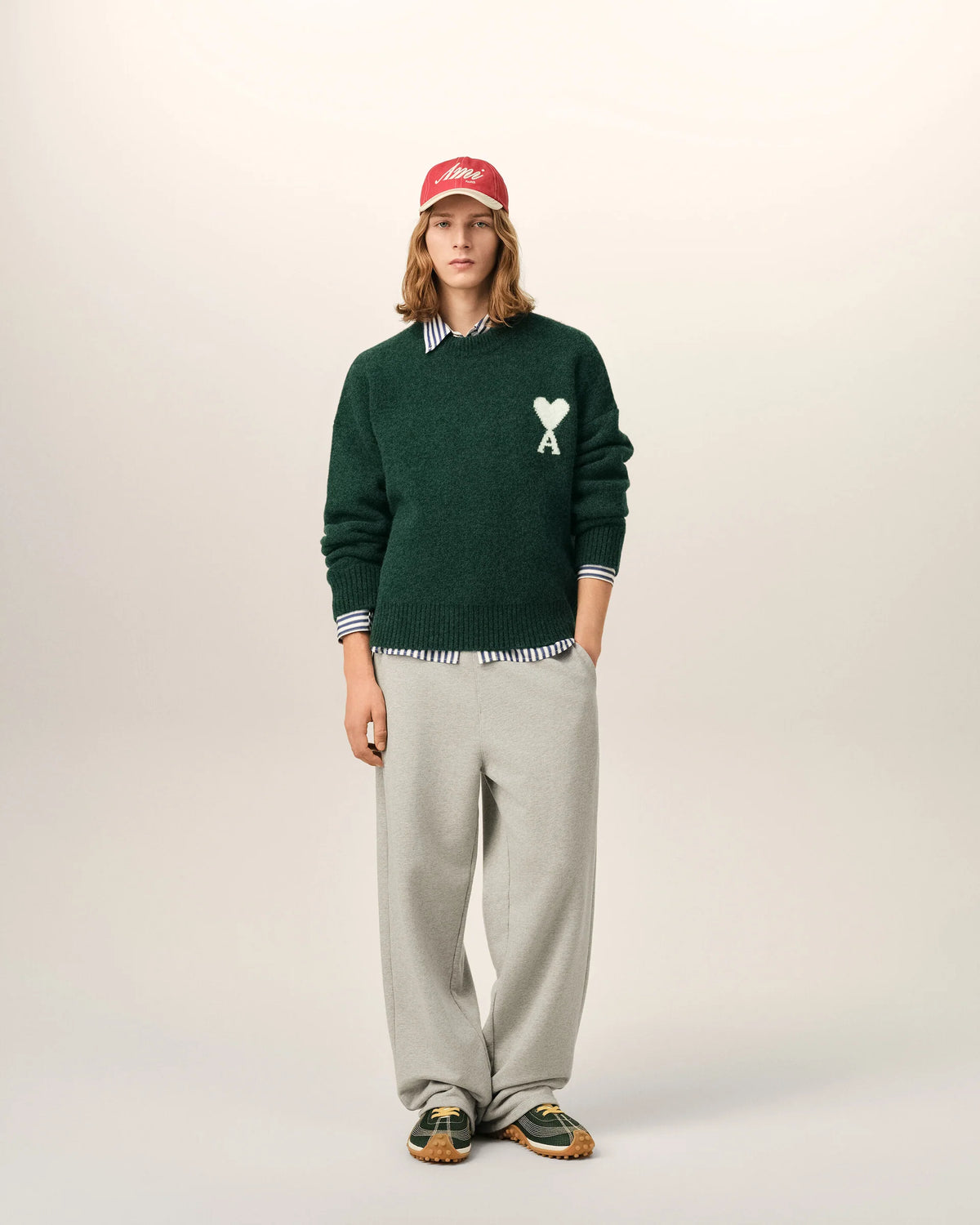 Crewneck Alpaca Sweater With Ami de Coeur
