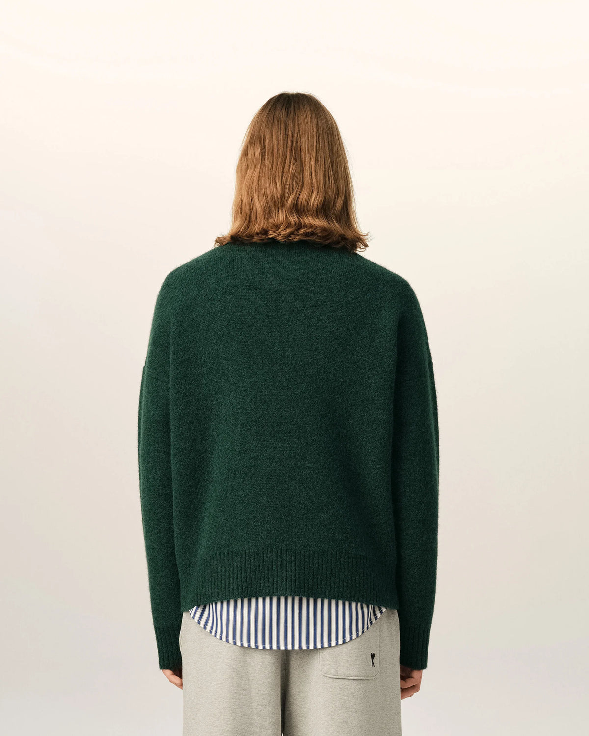 Crewneck Alpaca Sweater With Ami de Coeur