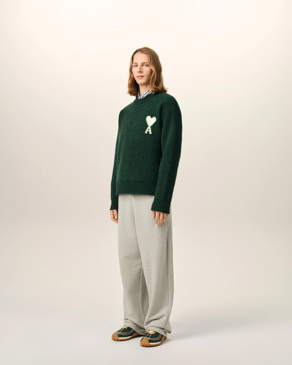 Crewneck Alpaca Sweater With Ami de Coeur