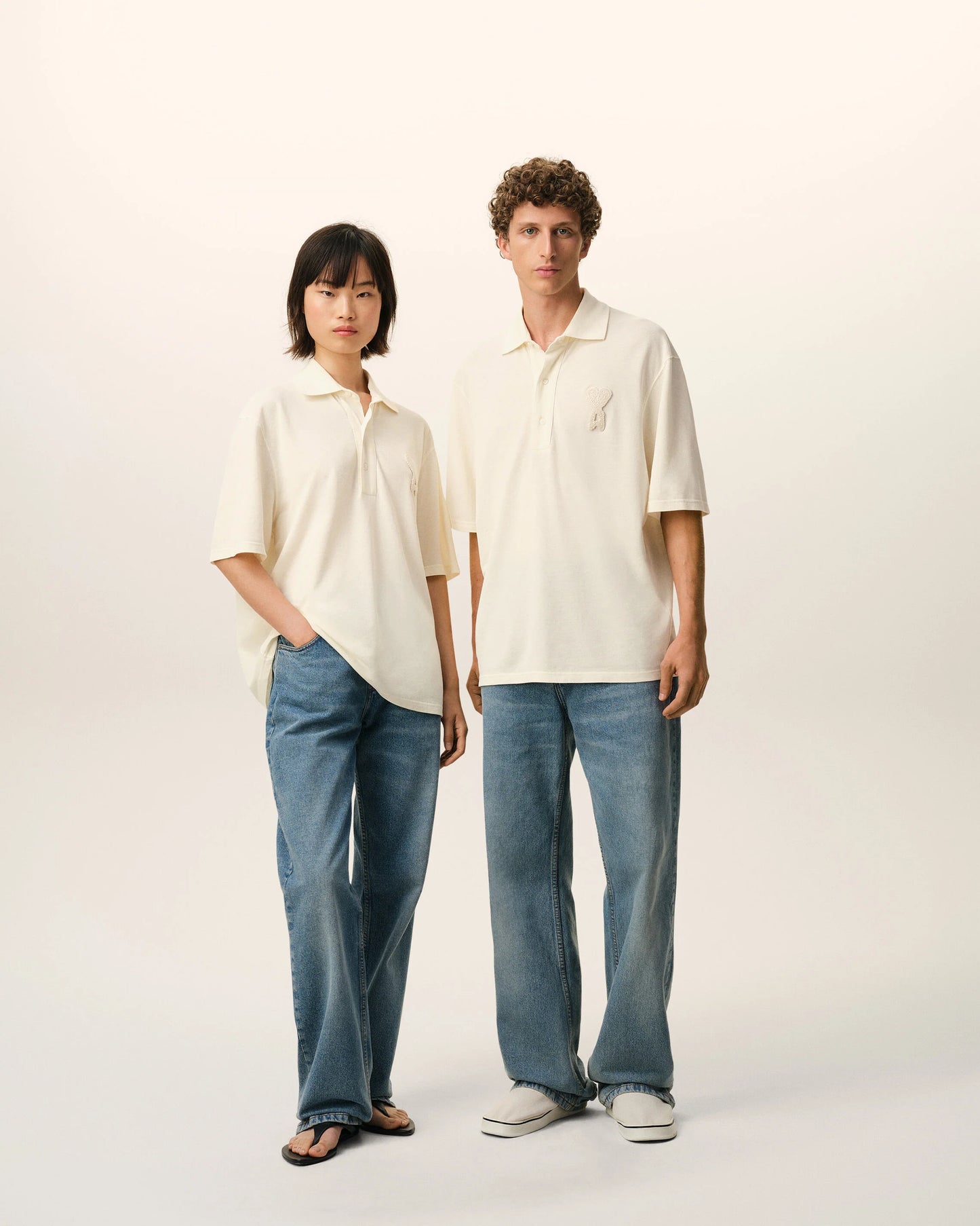 Boxy Fit Polo With Ami De Coeur Knitted Patch
