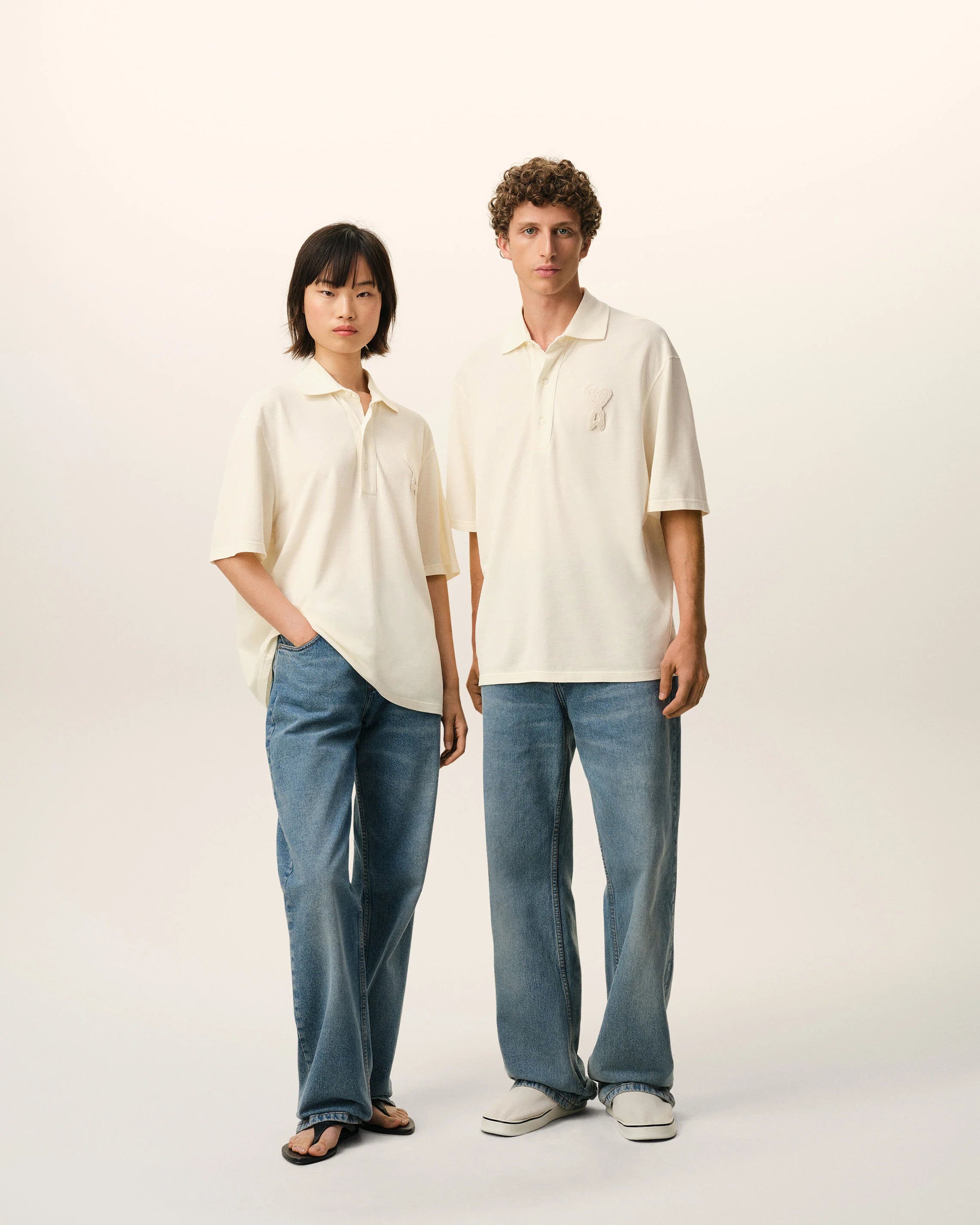 Boxy Fit Polo With Ami De Coeur Knitted Patch