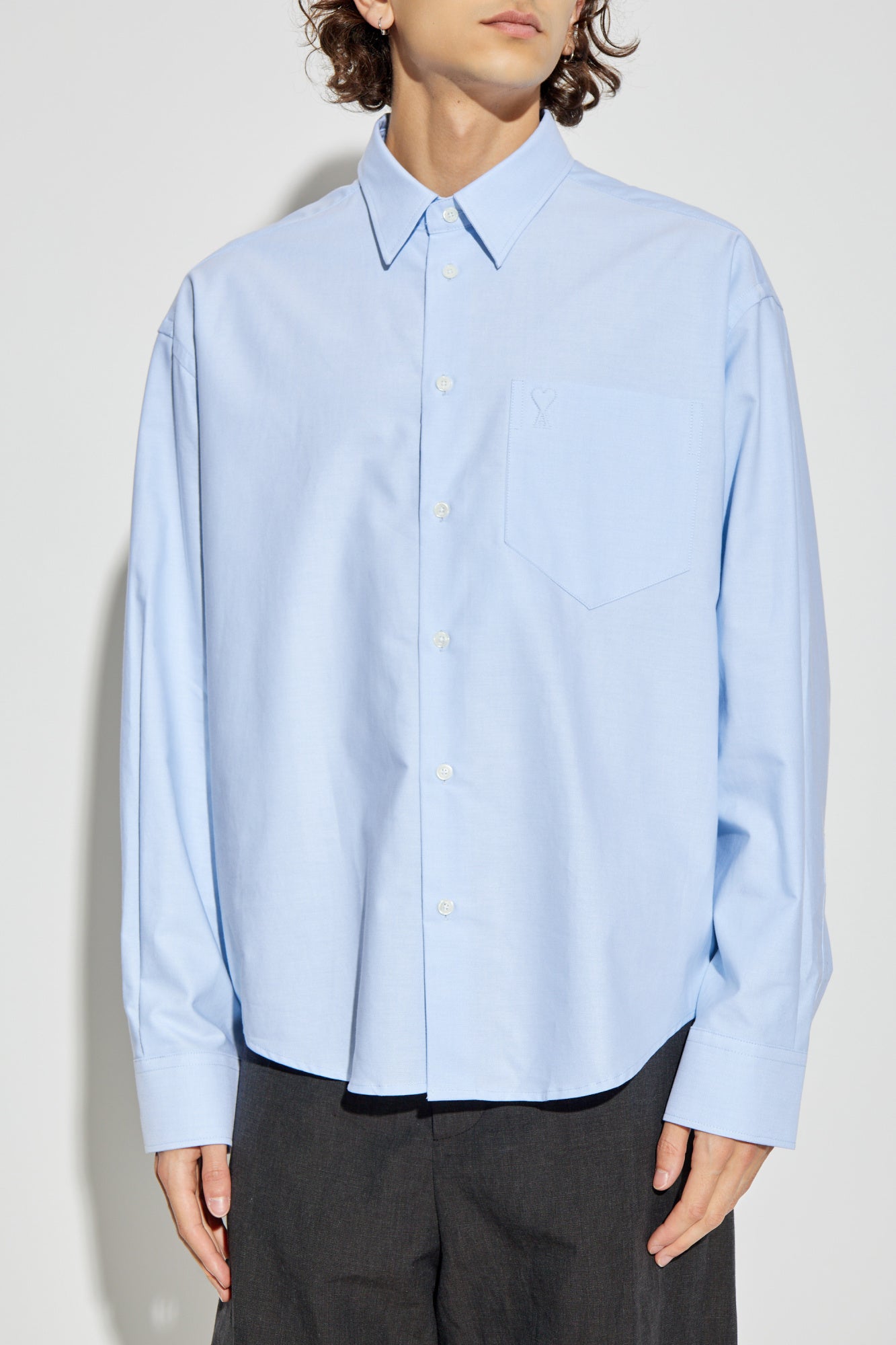 Cotton Embossed Ami De Coeur Boxy Shirt