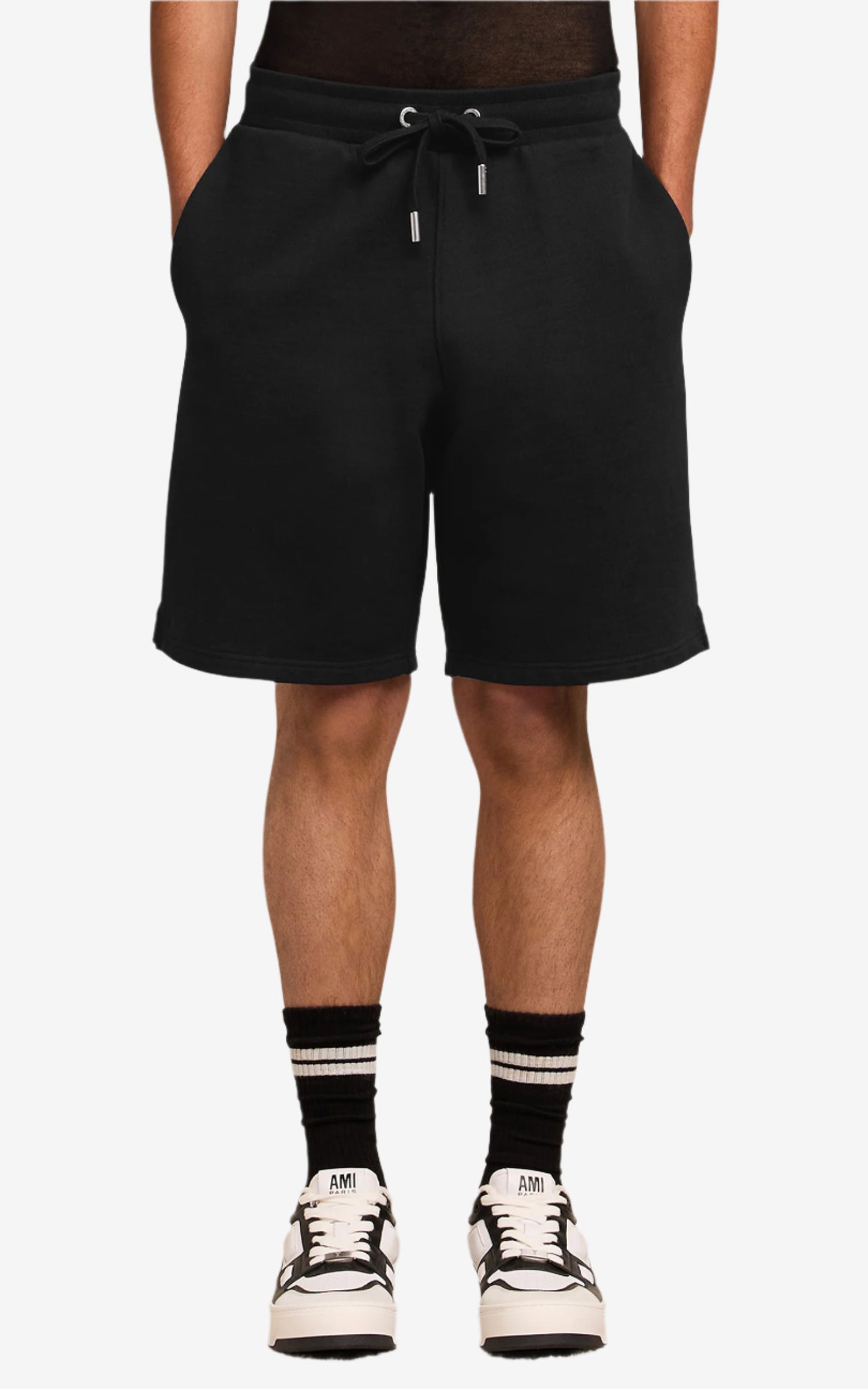 Black shorts on a white background