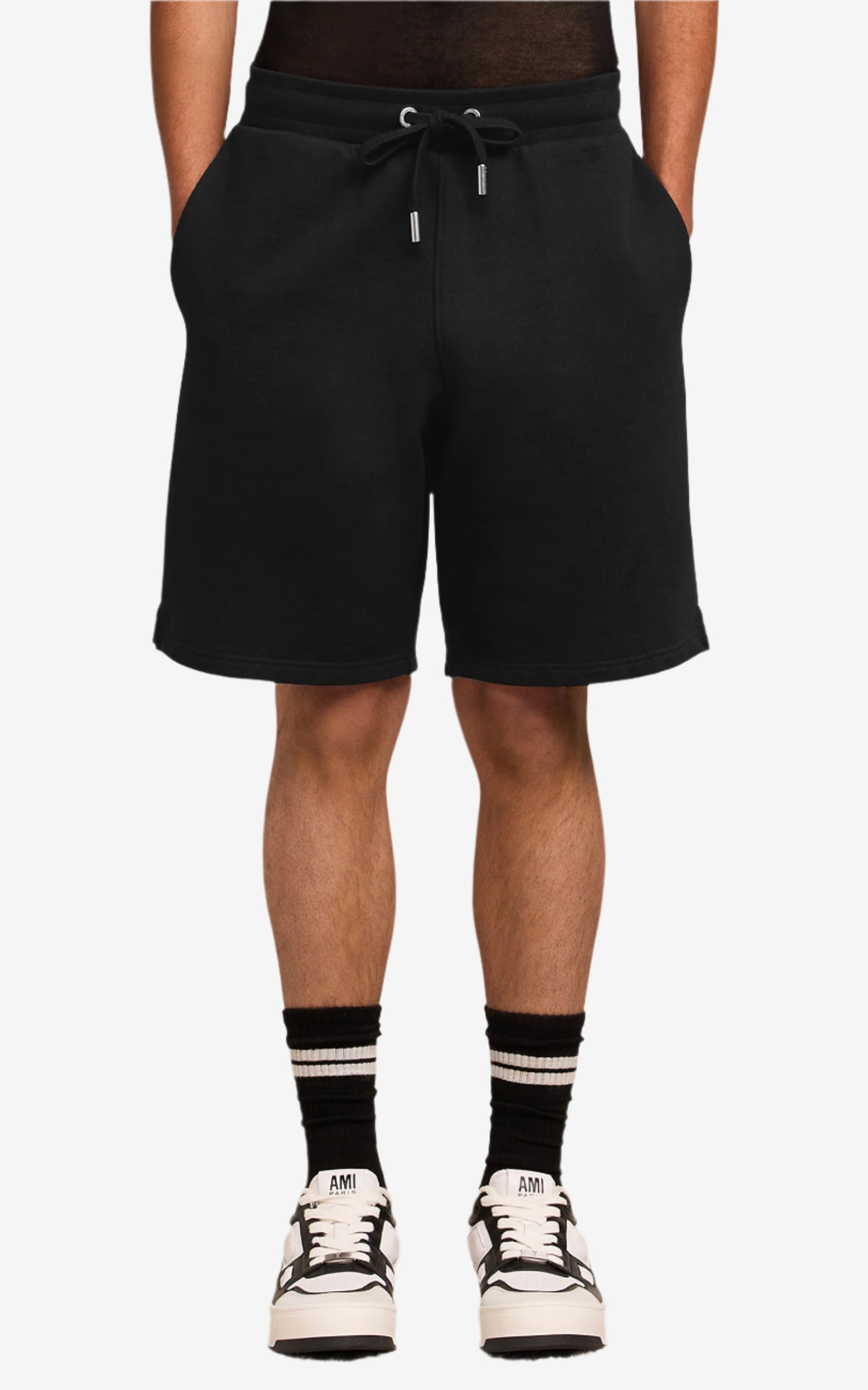 Black shorts on a white background