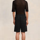 Black shorts on a white background
