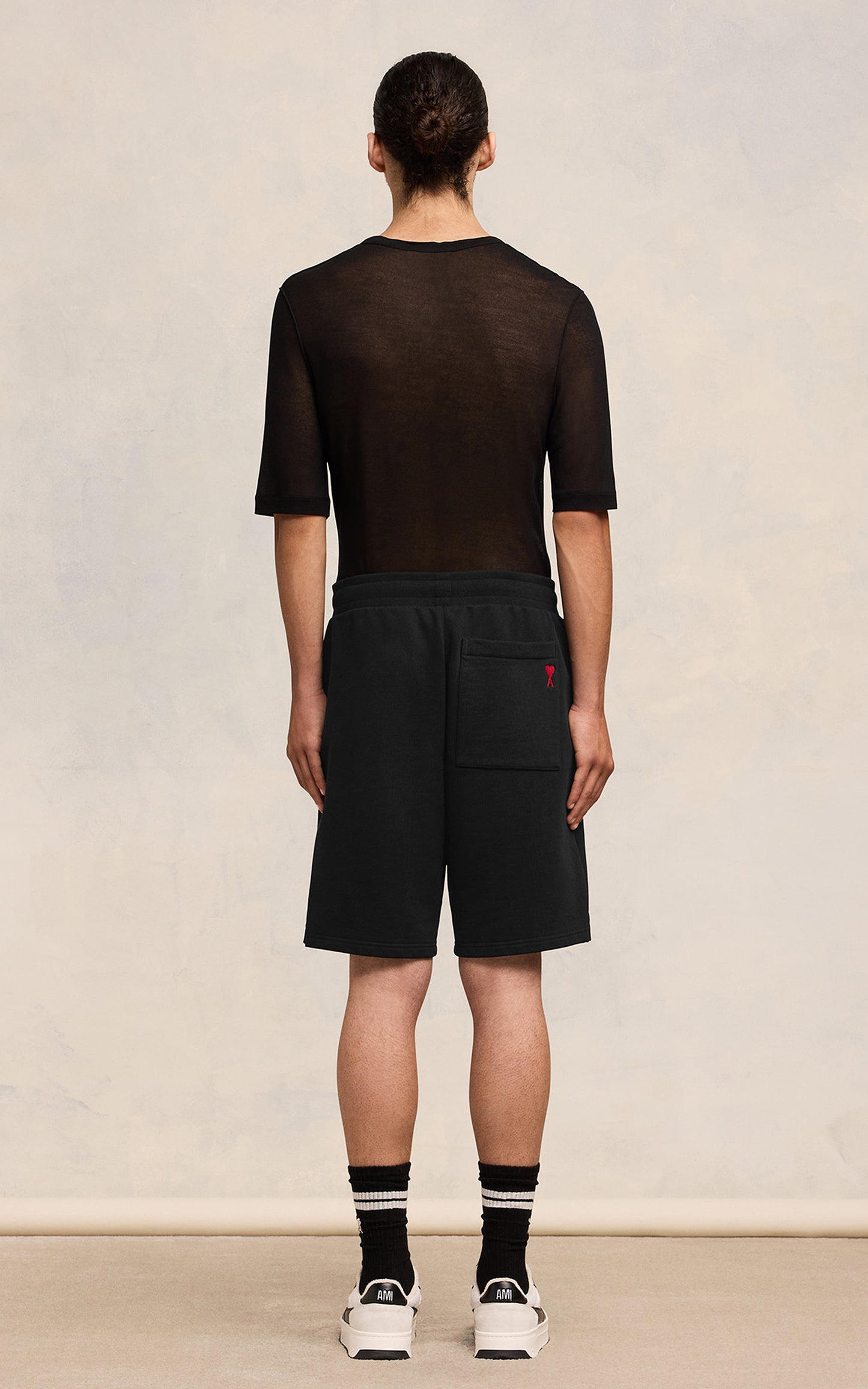Black shorts on a white background