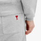 Gray shorts with a drawstring on a white background
